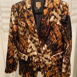 Leopard Blazer Jacket, size 8P
